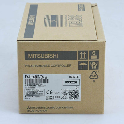 Mitsubishi FX3U-48MT/ES-A Programmable Controller in its original box, industrial automation PLC module. Made in Japan.