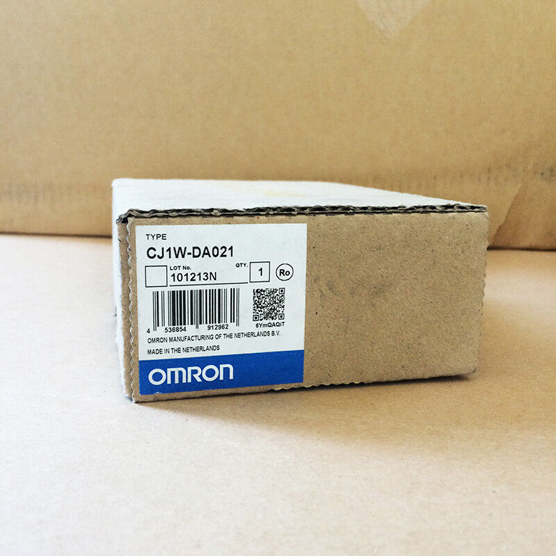OMRON CJ1W-DA021 Output Module PLC in box with product label, Netherlands made, new industrial automation part.