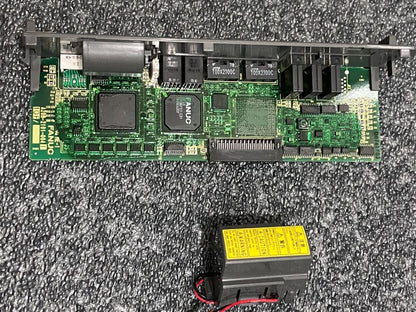 FANUC A20B-2101-0041 servo motor drive control board with caution labels, industrial automation part