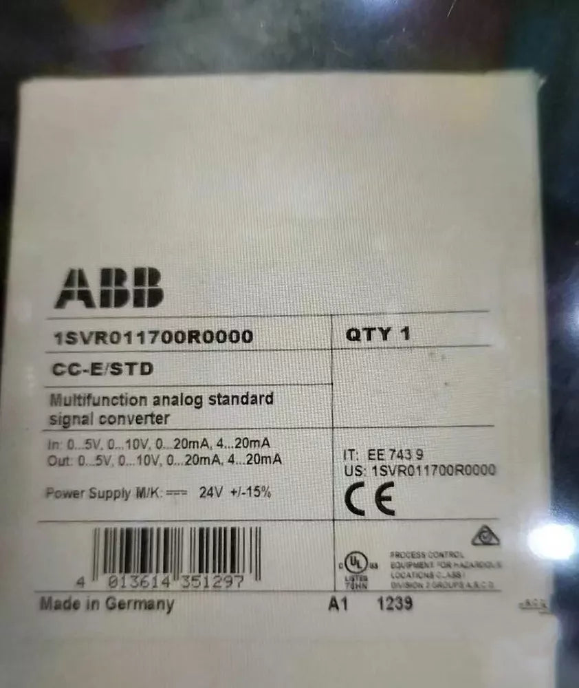 ABB VFD 1SVR011700R0000 CC-E/STD analog signal converter, Made in Germany