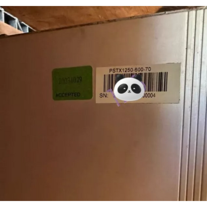 ABB PSTX1250-600-70 Soft Starter label, showing model number and serial number, industrial automation part.