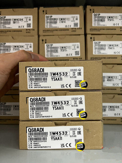 New Mitsubishi Q68ADI PLC Module, 1W4532 Series in Boxes, Expedited Shipping