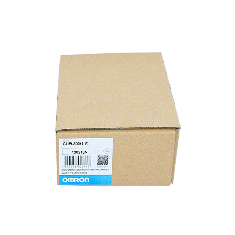 Omron CJ1W-AD041-V1 Analog Input Unit box, featuring product information and brand logo