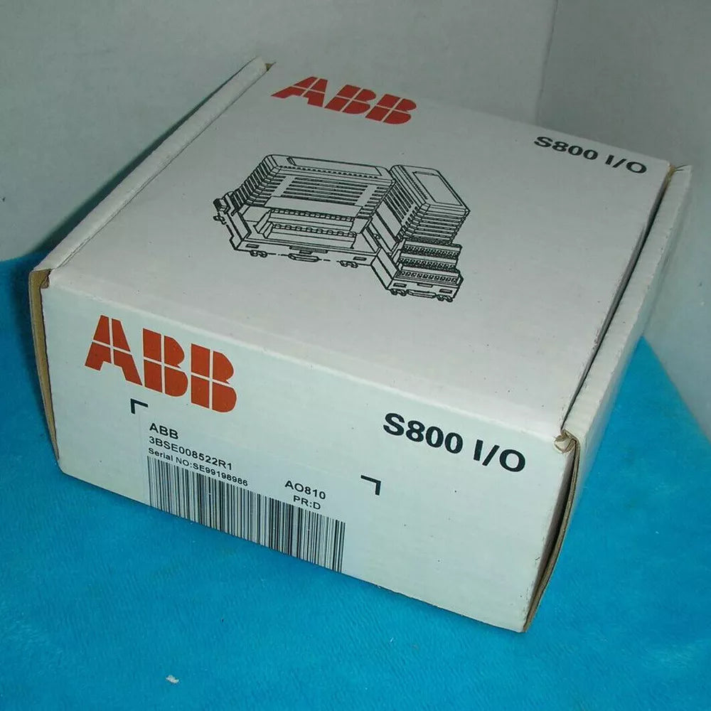 ABB S800 I/O AO810 3BSE008522R1 Analog Module box, white box with product information, PLC automation part for sale