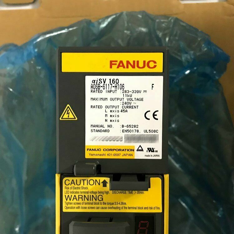 FANUC A06B-6117-H106 Servo Drive, industrial automation parts, electrical equipment. Warning of electric shock.