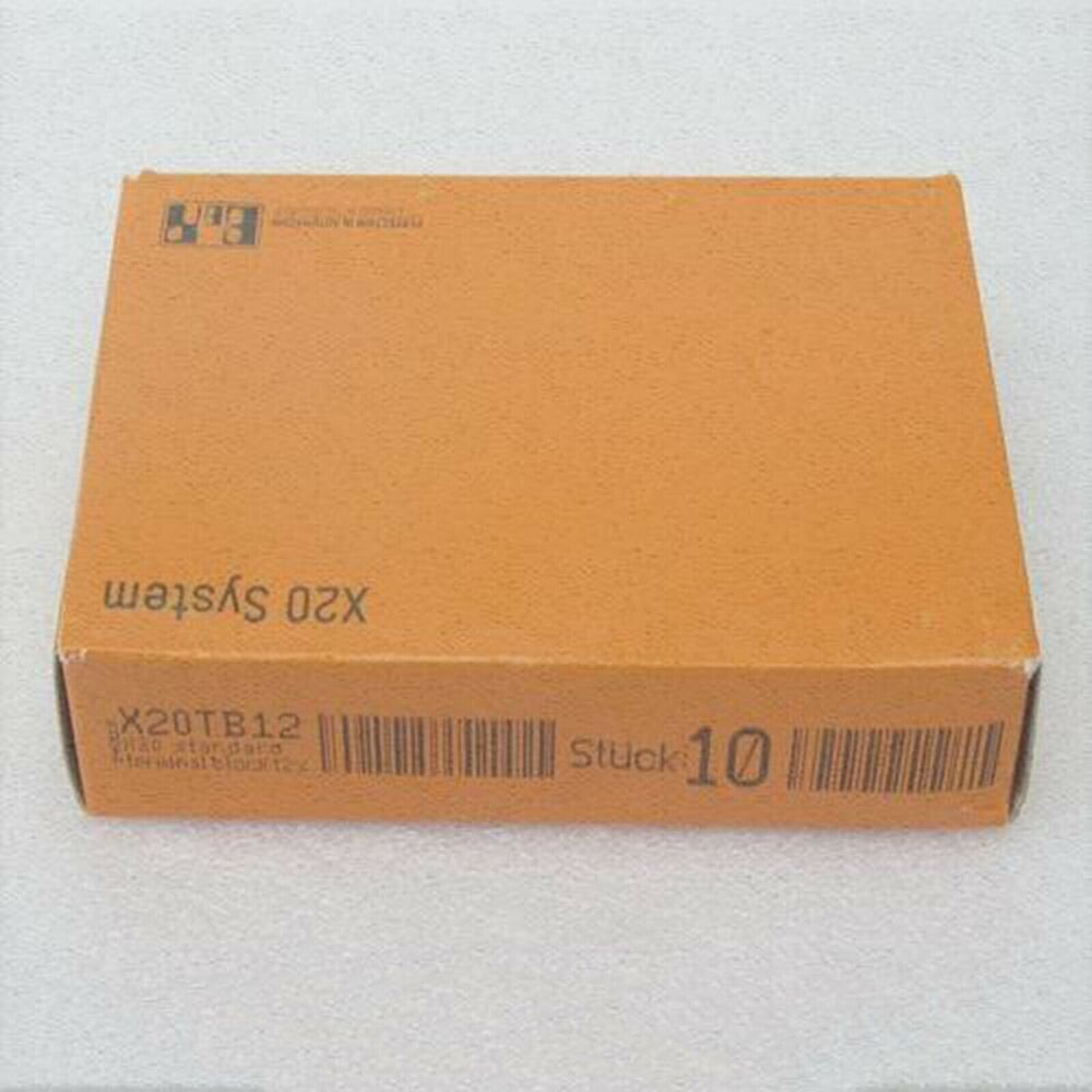 B&R X20TB12 terminal block module in orange box, 10 pieces. Industrial automation part for PLC systems.