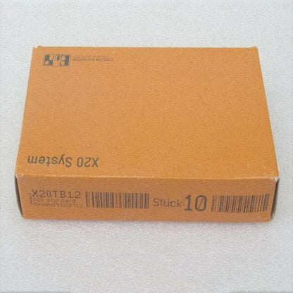 B&R X20TB12 terminal block module in orange box, 10 pieces. Industrial automation part for PLC systems.