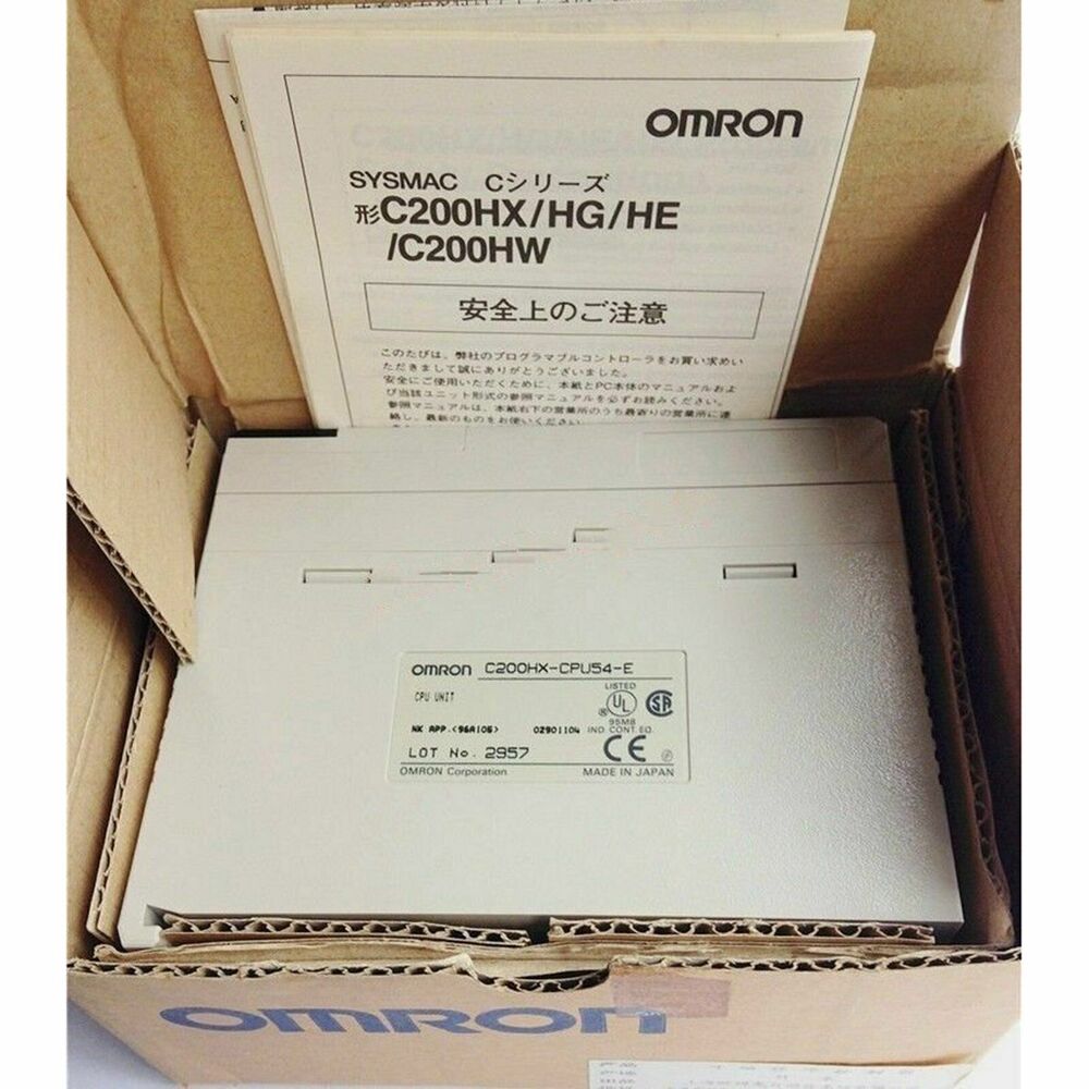 OMRON C200HX-CPU54-E PLC Module in box. SYSMAC C series industrial automation equipment. New in box.