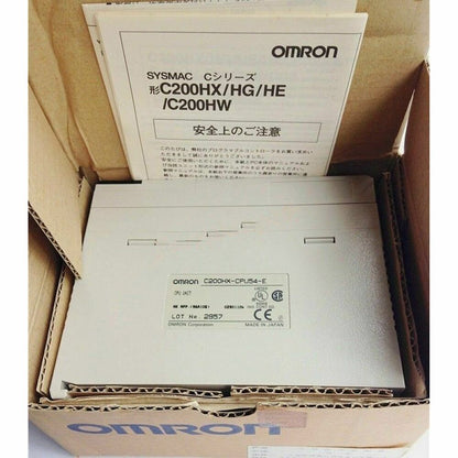 OMRON C200HX-CPU54-E PLC Module in box. SYSMAC C series industrial automation equipment. New in box.
