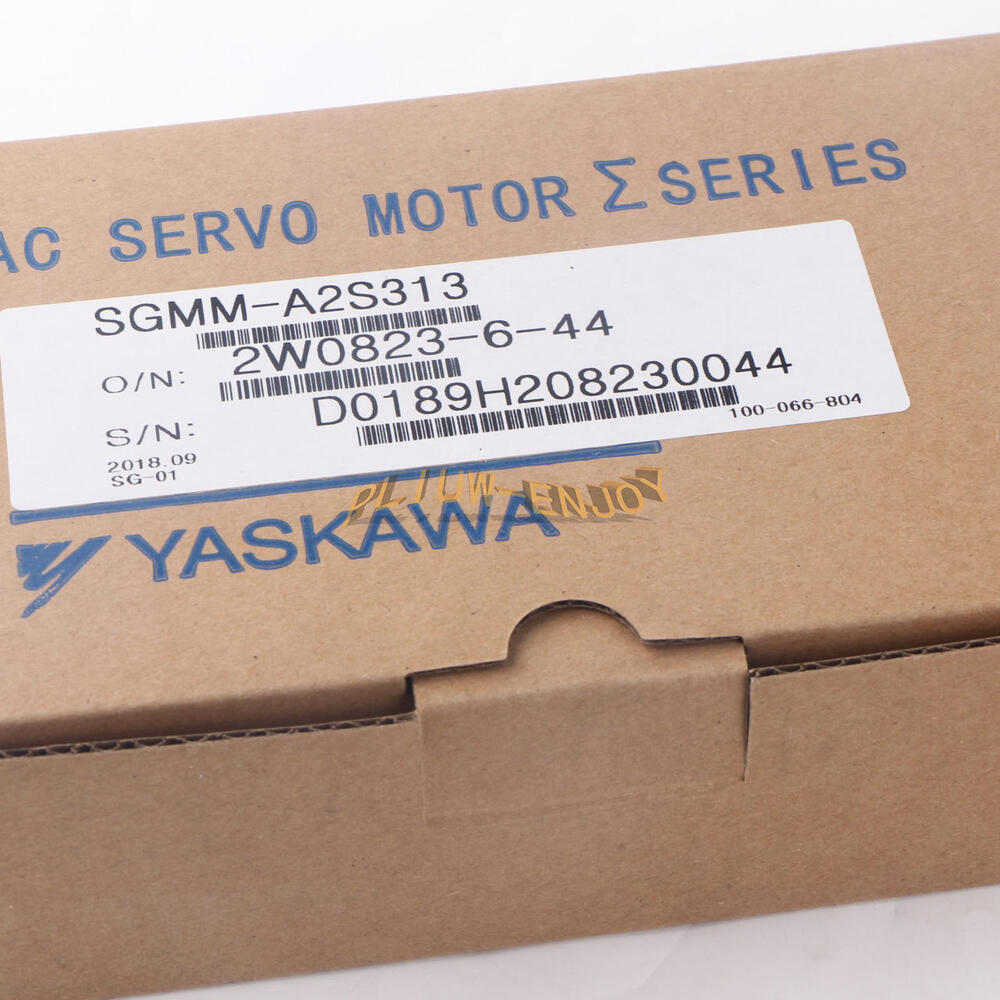 YASKAWA SGMM-A2S313 Servo motor box, new industrial automation part, model and serial number visible.