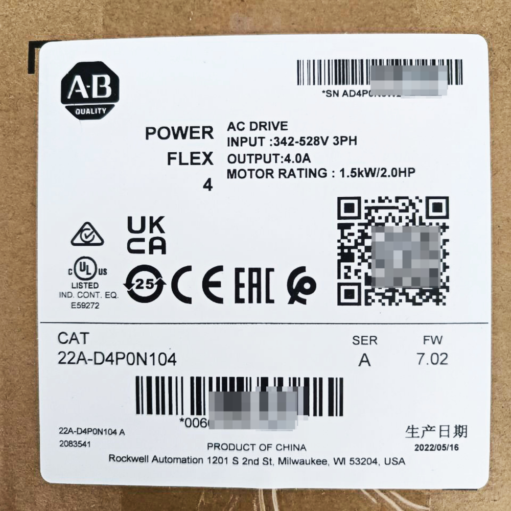 Newest Sealed Allen-Bradley 22A-D4P0N104 SER A POWERFLEX 4 Catalog AC Drive ! AB