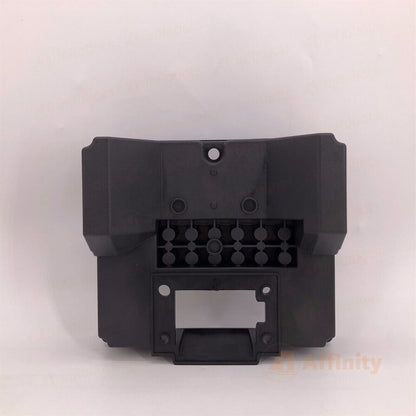 Black plastic FANUC A290-1410-X401 motor junction box, industrial automation part, by Affinity.