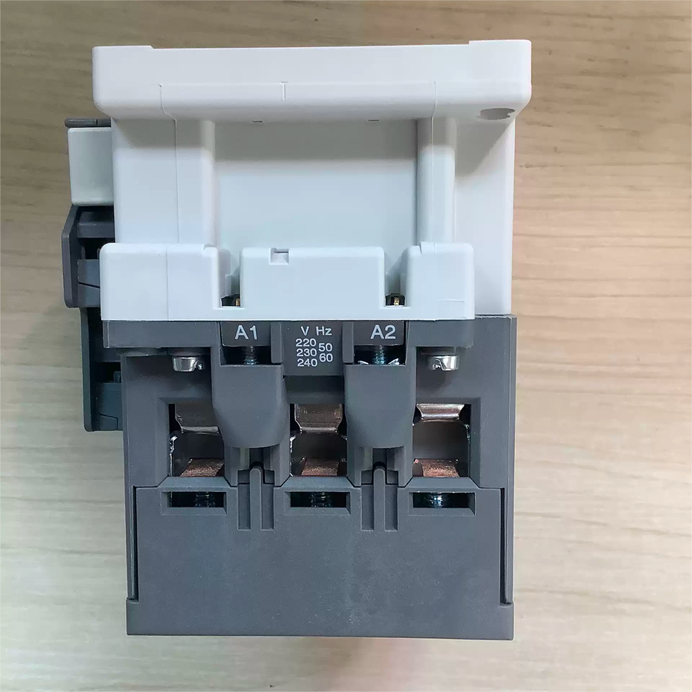 PLC ABB A75-30-11 Contactor, Gray and white plastic housing with A1 and A2 terminals, AC 220-240V