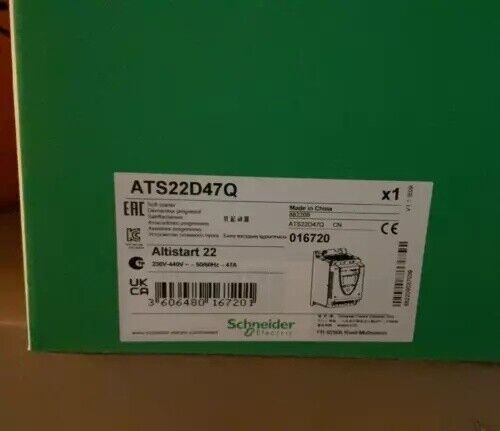 Schneider ATS22D47Q Soft Starter box, new industrial automation component. Altistart 22, 230V-440V