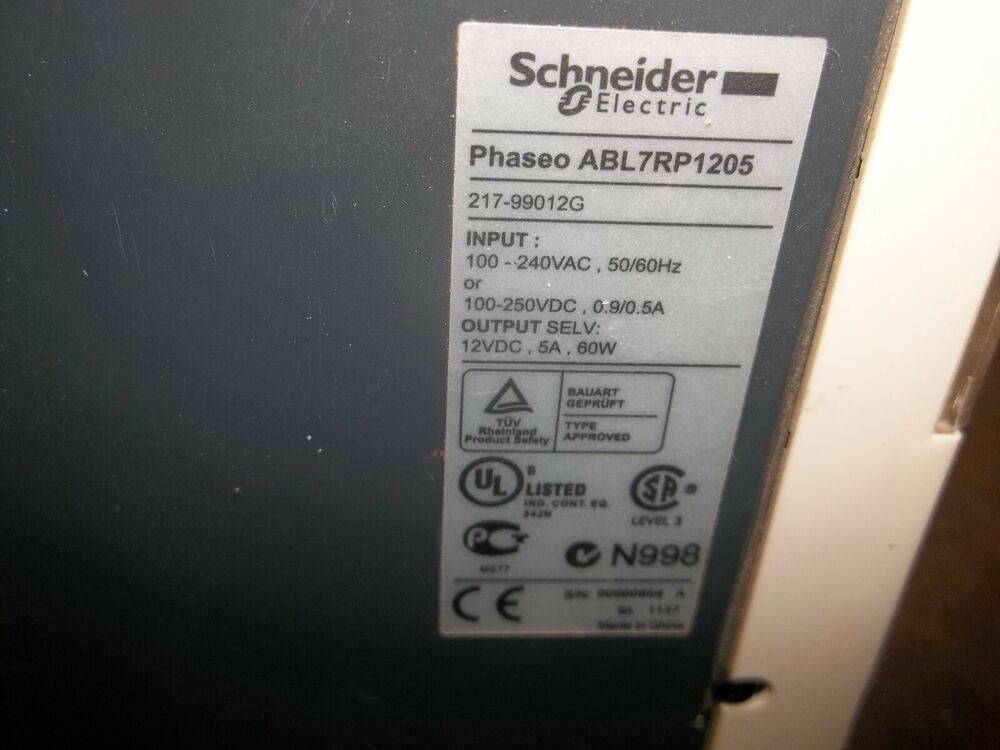 SCHNEIDER ABL7RP1205 POWER SUPPLY 100-240 VAC 50/60HZ (277-1)