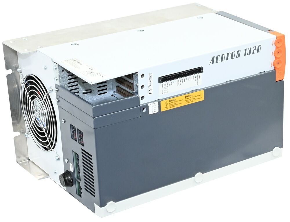 B&R ACOPOS 1320 servo drive unit, industrial automation component with fan, used condition