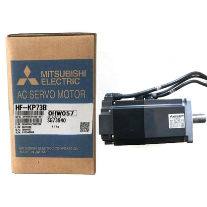 Mitsubishi HF-KP73B AC Servo Motor, industrial automation part, Made in Japan.
