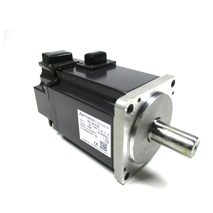 Mitsubishi HG-KR43K AC Servo Motor, industrial automation equipment, black motor with silver flange and shaft