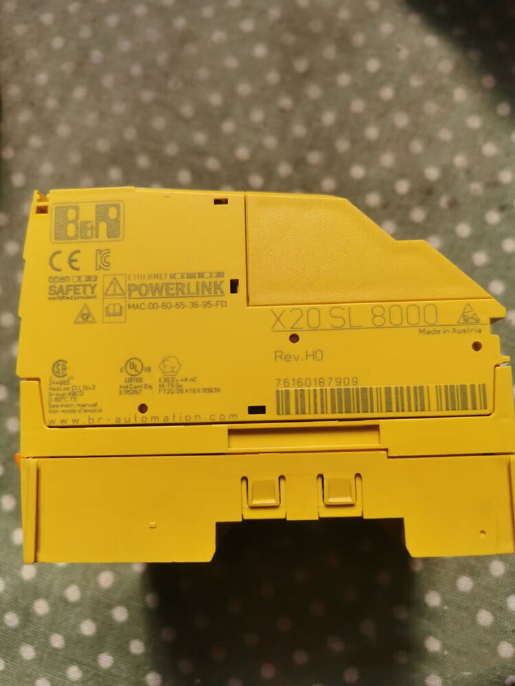 B&R X20 SL 8000 I/O Module, yellow industrial automation part, Made in Austria