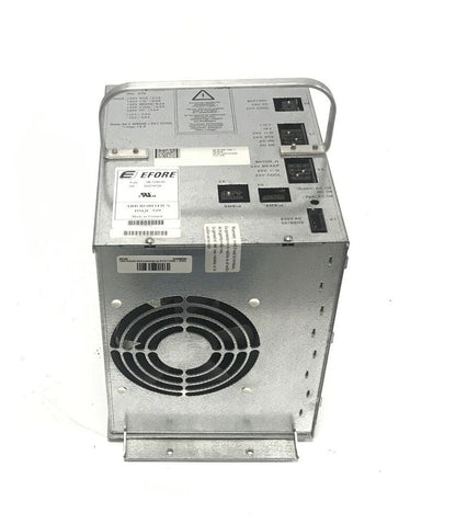ABB 3HAC14265-1 Robotic Power Supply, SR92B130. Silver metal enclosure, EFORE label, cooling fan, industrial automation part.