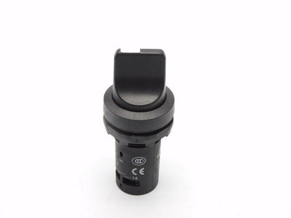ABB C3SS1-10B-20 HMI Pushbutton Switch, black, CE marked, on white background, industrial automation part.