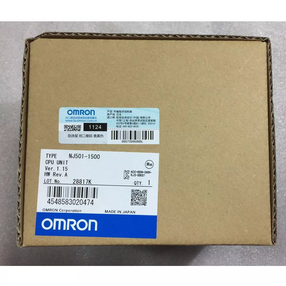 Omron NJ501-1500 CPU Module box, New in Box, industrial automation parts