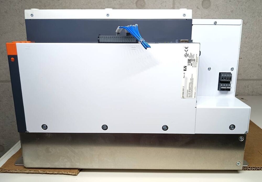 B&R ACOPOS 1640 servo drive front view, white metal housing, connectors, and terminals. Rev. JO label visible.