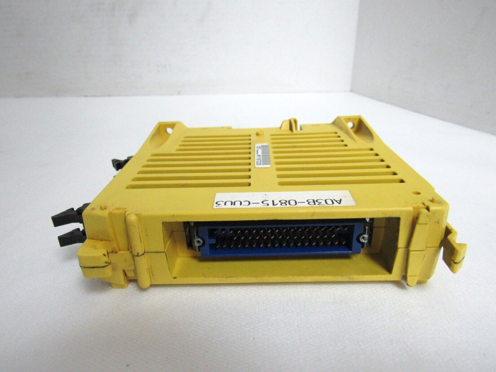 FANUC A03B-0815-CUU3 I/O Module. Yellow PLC component for industrial automation.