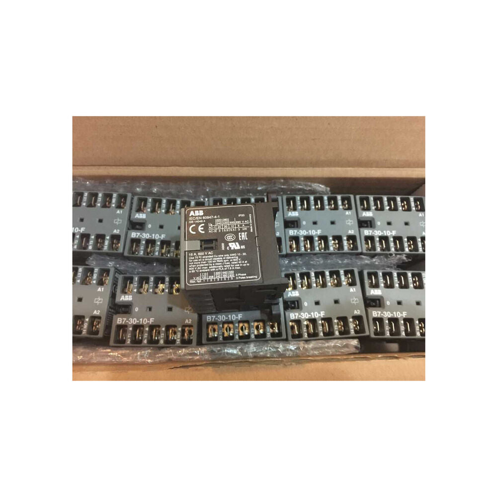 ABB B7-30-10-F Contactor, industrial PLC automation component, 16A 600V, black