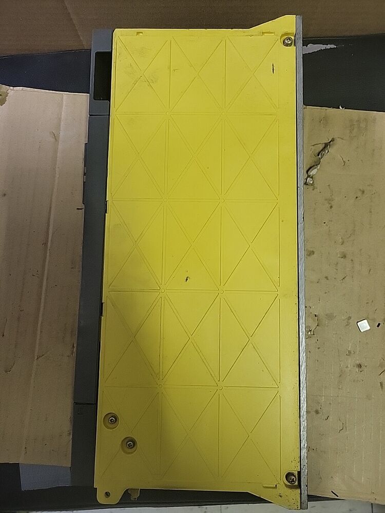 FANUC A06B-6096-H301 Servo Drive, yellow cover and industrial components detail, new industrial automation part