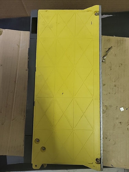FANUC A06B-6096-H301 Servo Drive, yellow cover and industrial components detail, new industrial automation part