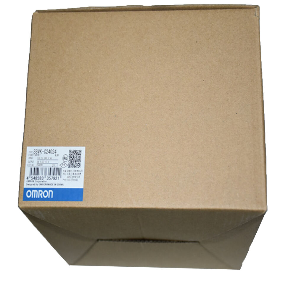 Omron S8VK-C24024 power supply box. Industrial automation component packaging, new product.