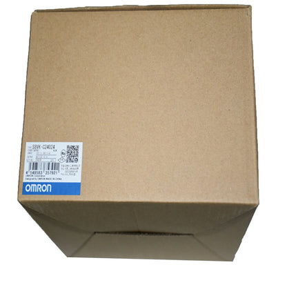 Omron S8VK-C24024 power supply box. Industrial automation component packaging, new product.