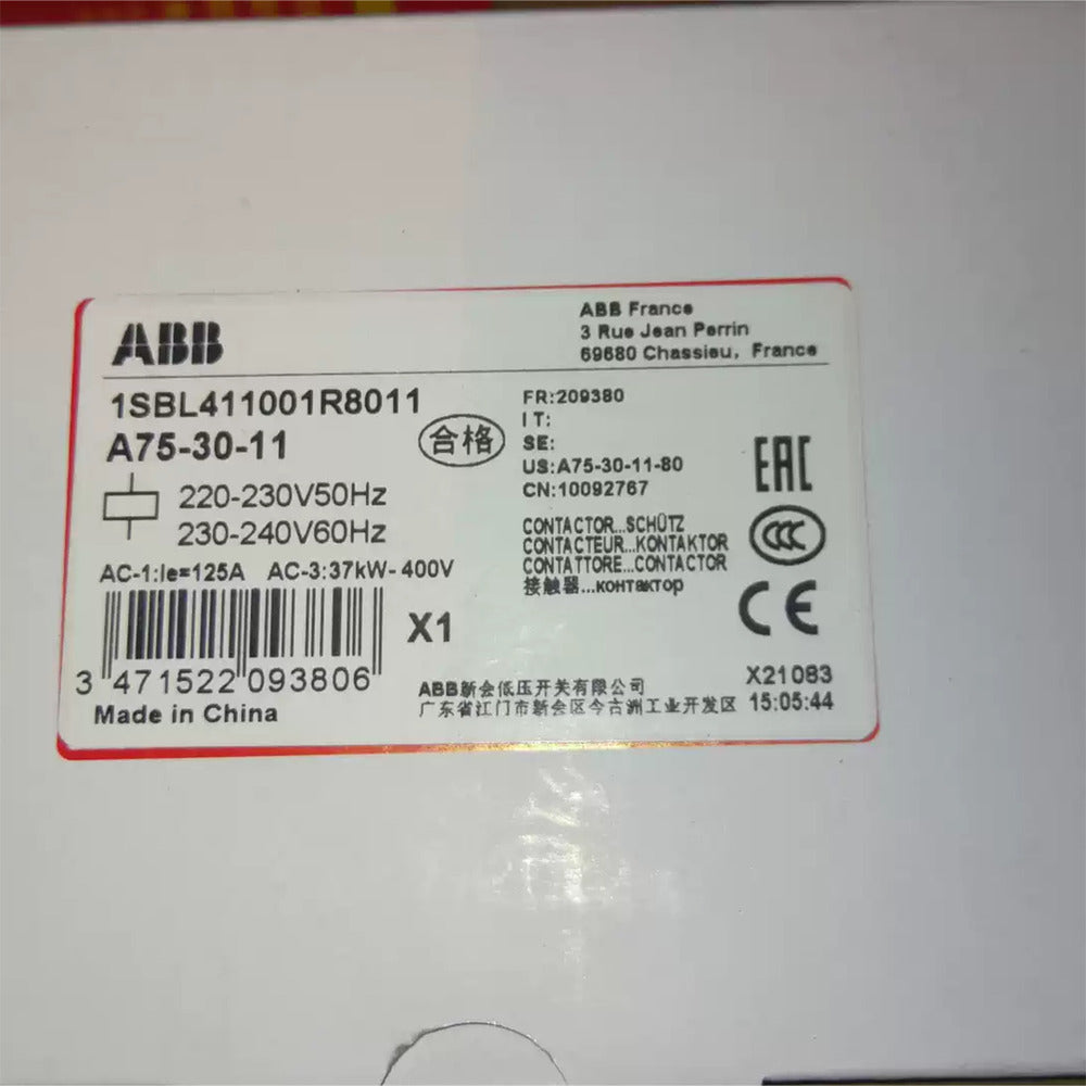 ABB A75-30-11 Contactor. 220-230V, 50Hz, AC-1: 125A, Made in China, Fast Shipping