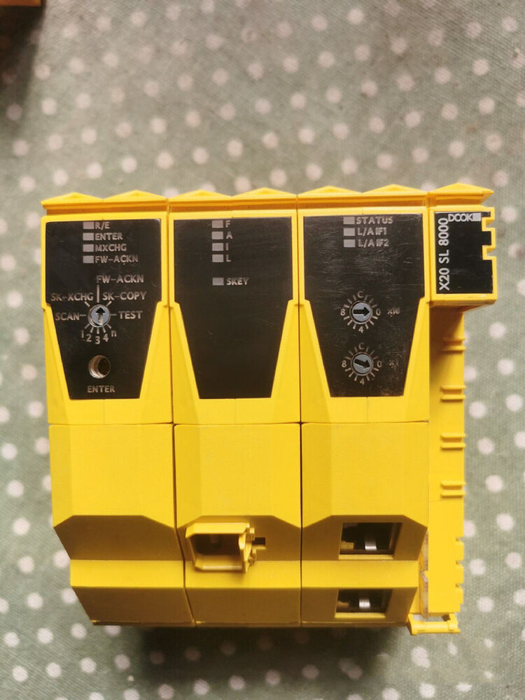 B&R X20SL8000 I/O module, yellow industrial automation part, for industrial automation.