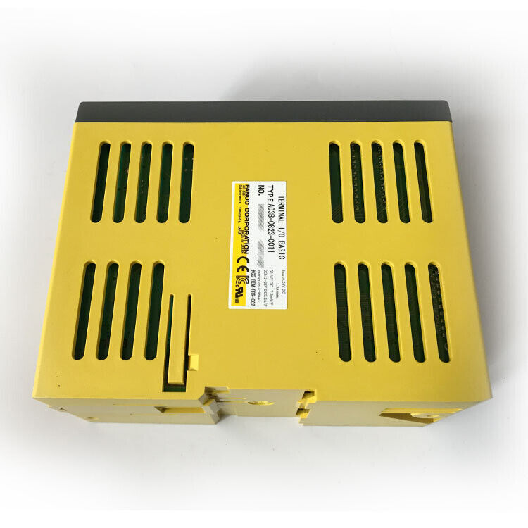 FANUC A03B-0823-C011 Terminal I/O Basic Module, yellow and gray industrial automation component