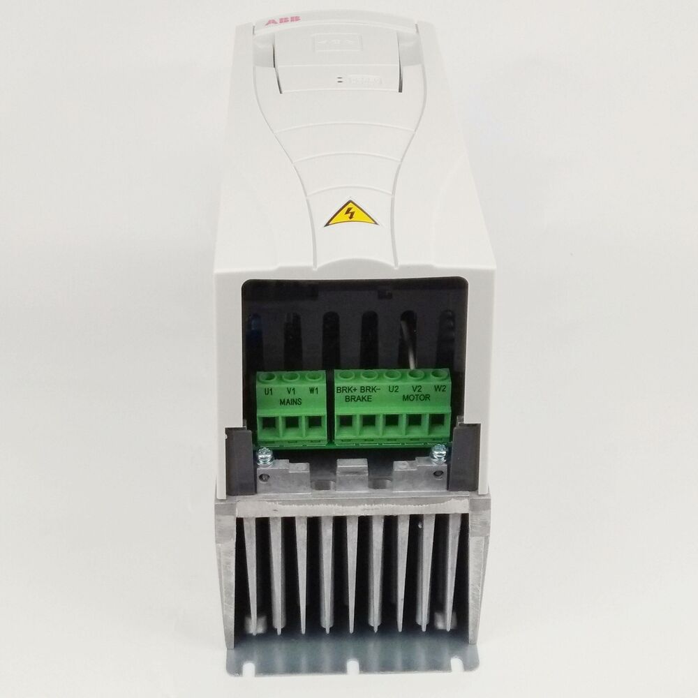 ABB ACS550-01-012A-4 Inverter, white casing with green terminal blocks, industrial drive unit for automation