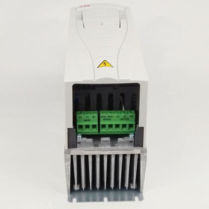 ABB ACS550-01-012A-4 Inverter, white casing with green terminal blocks, industrial drive unit for automation