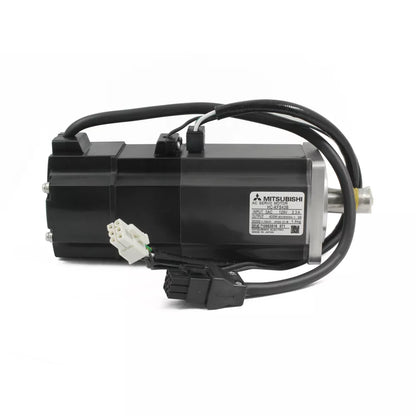 Mitsubishi HC-KFS43B AC Servo Motor, black housing, with attached wiring and product label, 400W output
