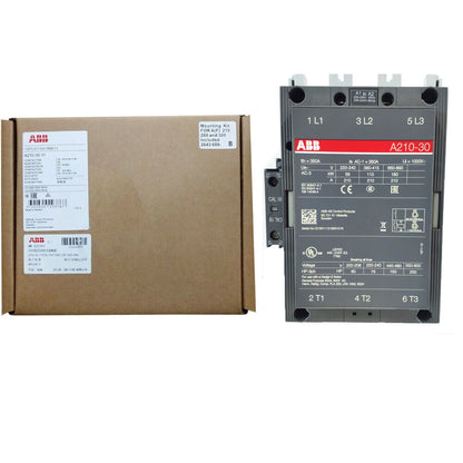 ABB A210-30-11 3-Phase Contactor for automation. Includes mounting kit. AC24, 110V, 220V, and 380V options available.