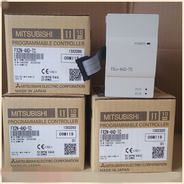 Mitsubishi FX2N-4AD-TC Programmable Logic Controller (PLC) Module, new original, Made in Japan, for industrial automation.