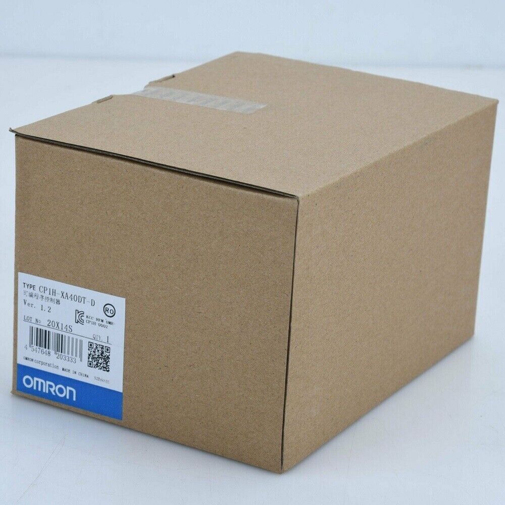 Omron CP1H-XA40DT-D PLC Module in Box, side view, New Condition