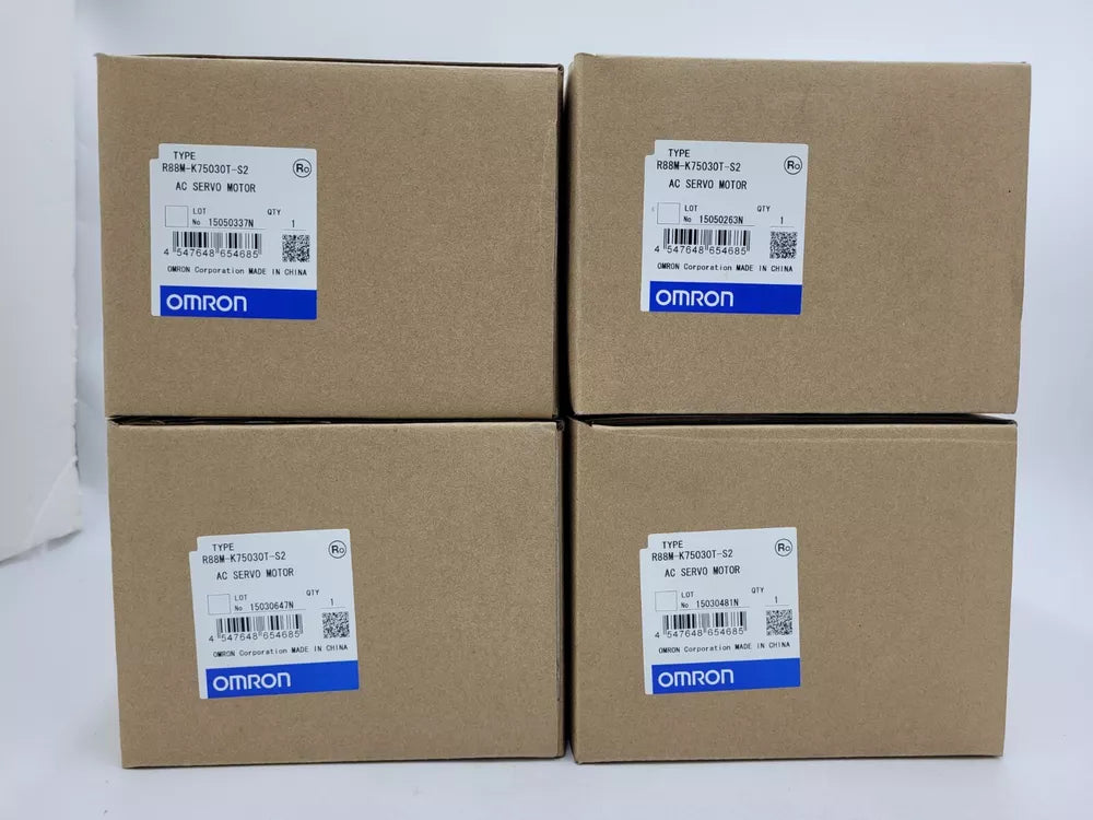 Omron R88M-K75030T-S2 AC Servo Motors in boxes, industrial automation parts