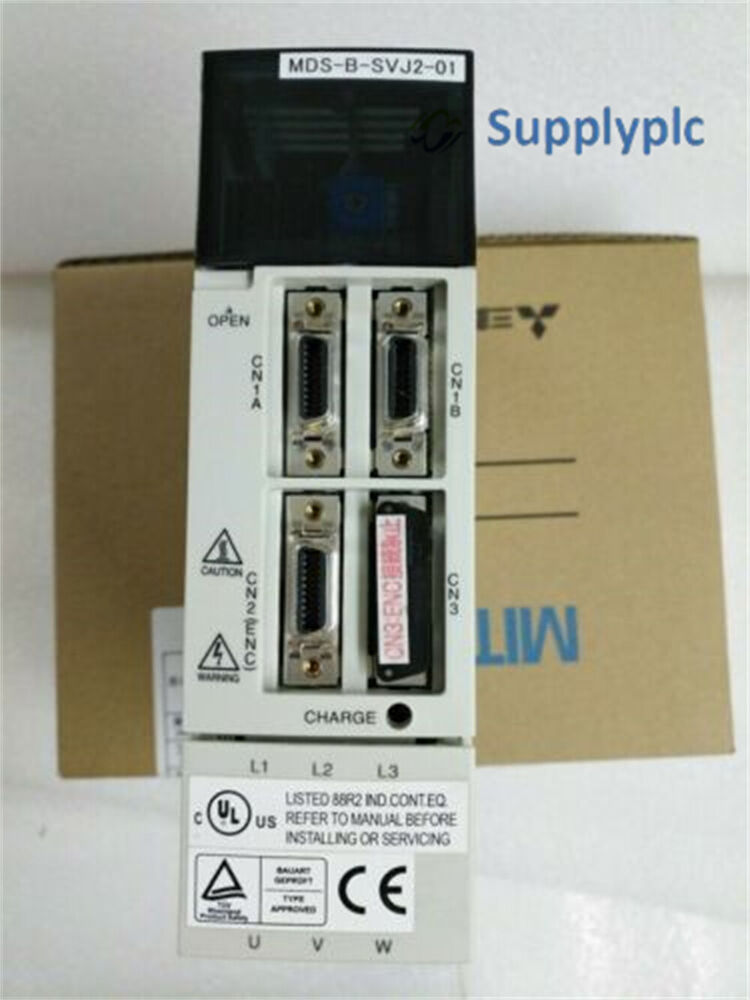 Mitsubishi MDS-B-SVJ2-01 Servo Drive Unit, industrial automation part in box, featuring product details and specifications.