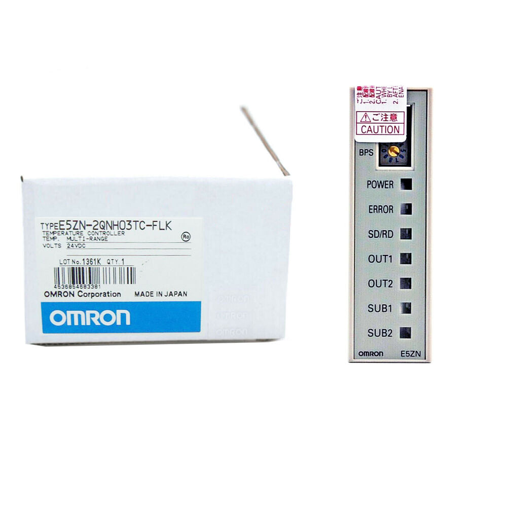 Omron E5ZN-2QNH03TC-FLK temperature controller, brand new in box, multi-range 24VDC, manufactured in Japan.