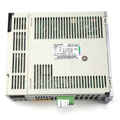 Mitsubishi MR-J2-100CT Servo Drive, industrial automation component, beige casing with green connector