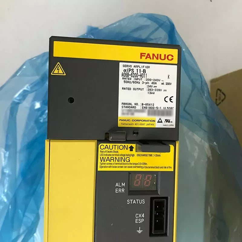 FANUC A06B-6200-H011 Servo Drive. Industrial automation part with labels and CE mark.