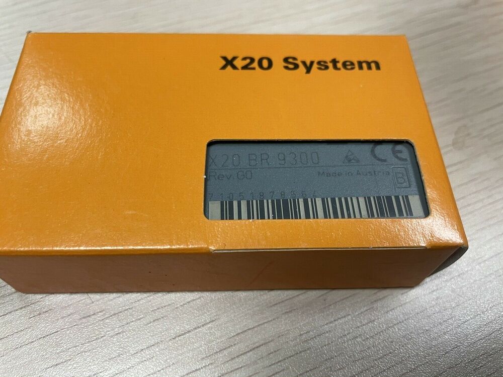 B&R X20 System Module box, orange and black, model X20BR9300
