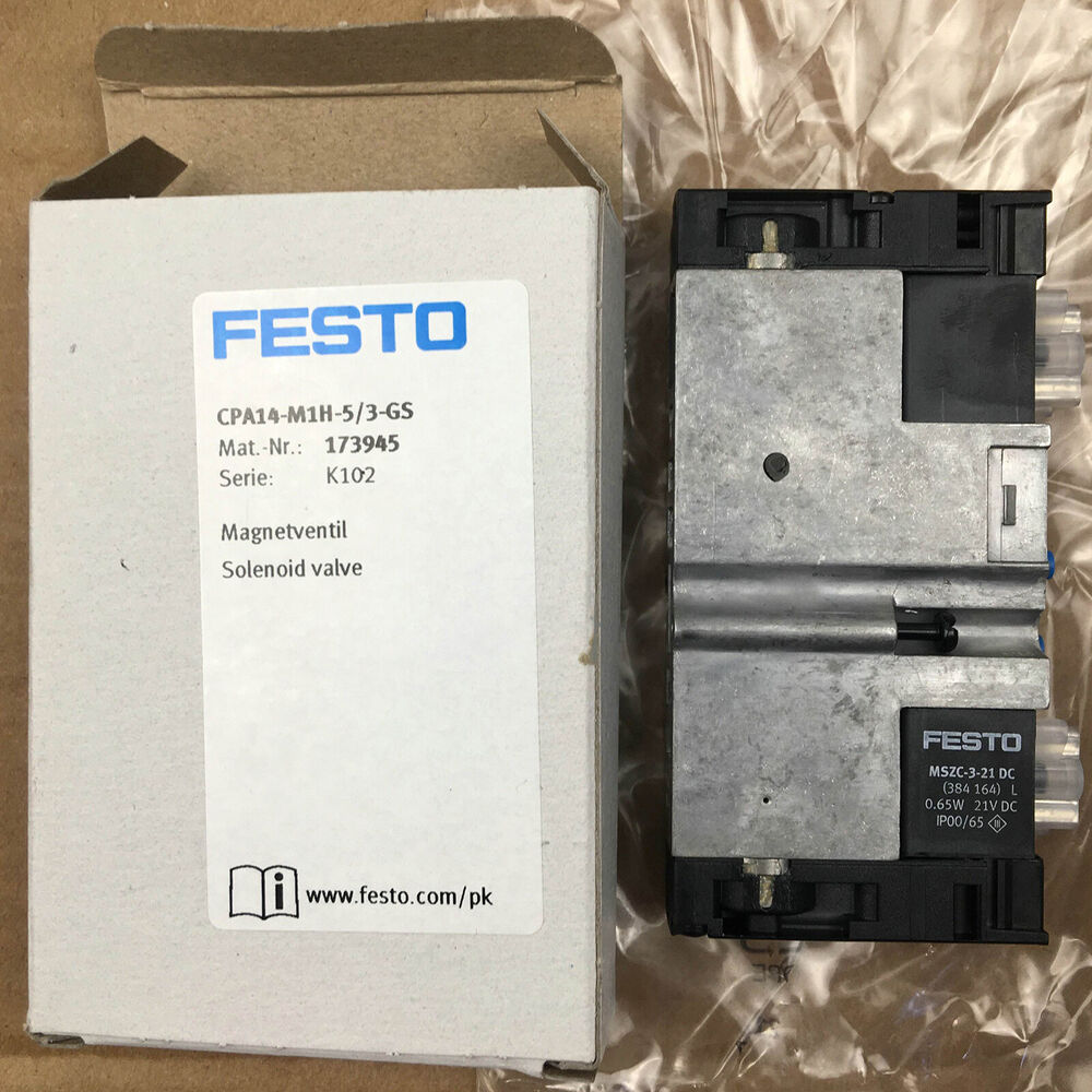 FESTO CPA14-M1H-5/3-GS Solenoid Valve, industrial automation part, with packaging