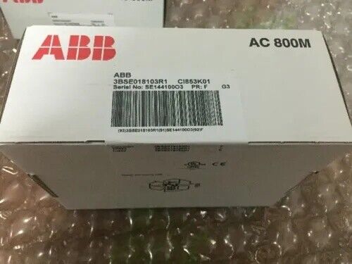 ABB CI853K01 AC800M PLC module box, new with serial number and barcode.